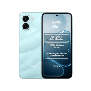OPPO A6x Snapdragon 685 4GB RAM 128GB ROM 6.75" HD+ LCD Dual SIM Smartphone - Ice Blue