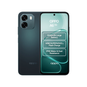 OPPO A6 5G Dimensity 6300 6GB RAM 256GB ROM 6.75" HD+ LCD Dual SIM Smartphone - Sapphire Black