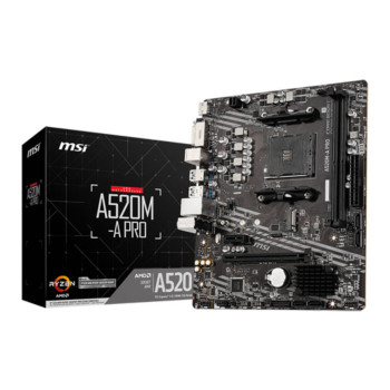 MSI AMD A520M-A PRO AM4 DDR4 Micro-ATX Socket AM4 Motherboard