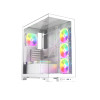 1st Player MI8 White Mid Tower Tempared Glass White Gaming PC Case with 7x ARGB Fans