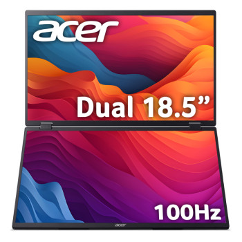 Acer PD193QE Dual 18.5" Full HD Portable IPS monitor USB-C & HDMI 315 degree foldable