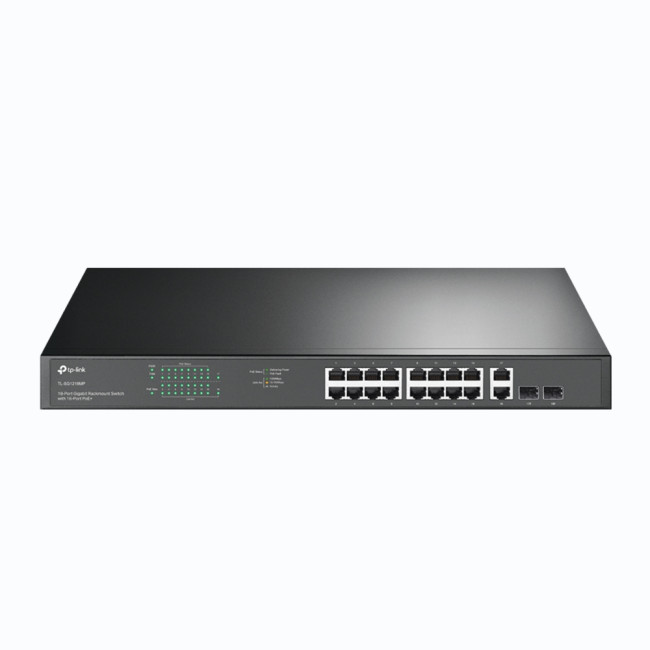 TP-LINK TL-SG1218MP 36 Gbit/s Rack Mountable Unmanaged 18 x Gigabit Ethernet RJ45+2 x SFP Ports Network Switch