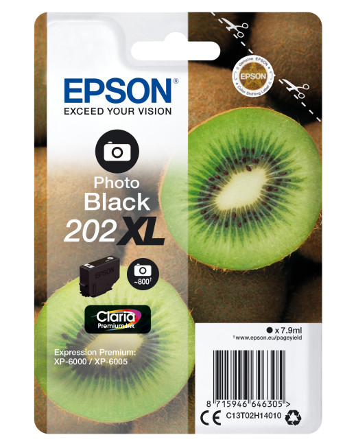 Epson C13T02H14010 Photo Black 202XL Claria Premium Ink for 800 Pages