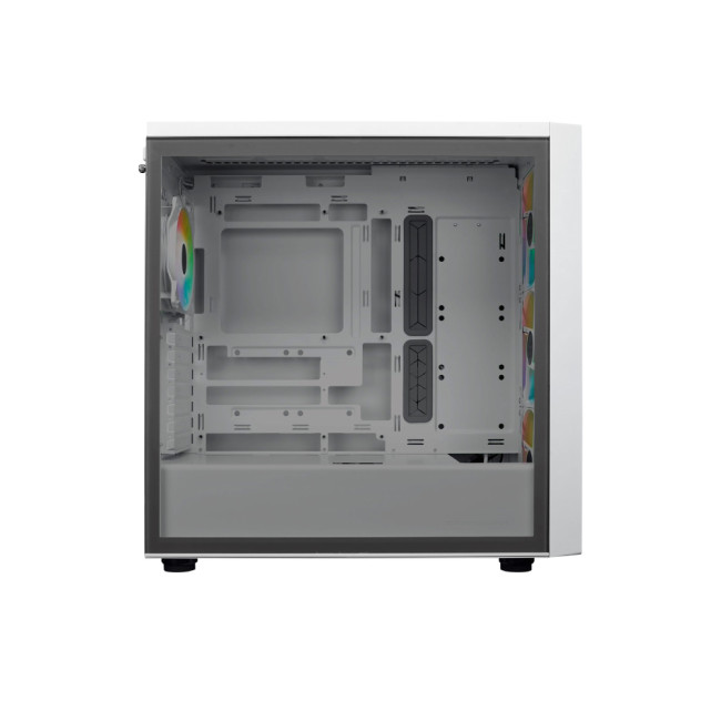 CoolerMaster MasterBox 600 ARGB Mid Tower Tempered Glass PC Case - White