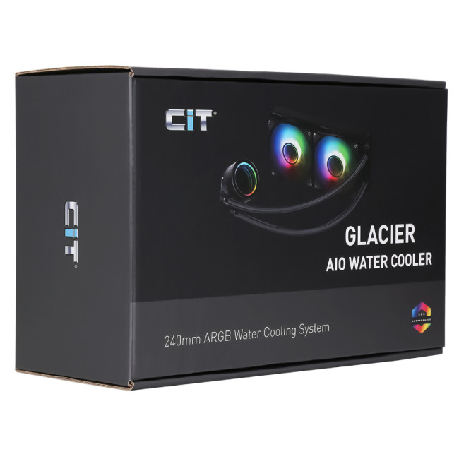 CiT Pro Glacier 240mm 4-Pin PWM ARGB Infinity AIO Liquid Cooler Black