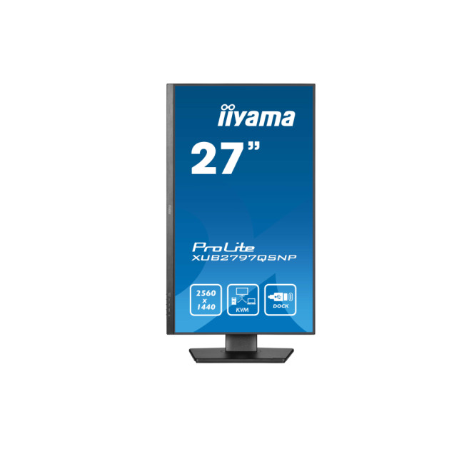 iiyama Prolite XUB2797QSNP-B1 27" IPS QHD USB-C 96W RJ45 Height Adjustable Docking Monitor
