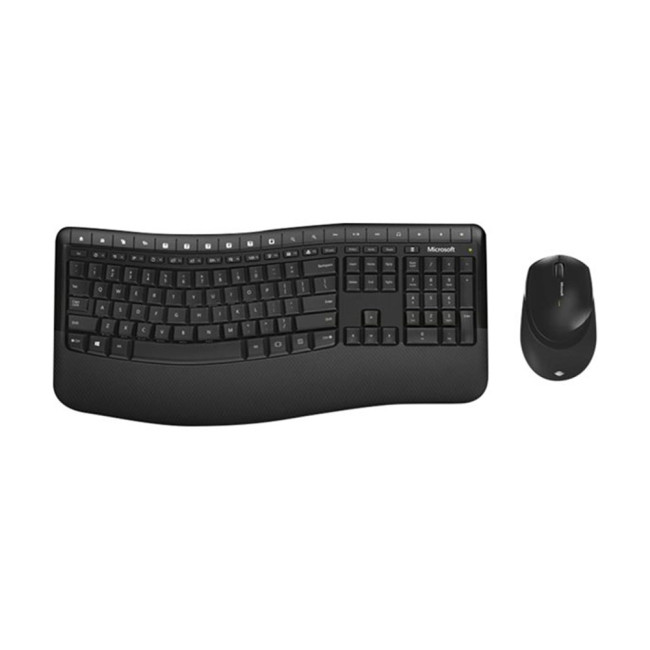 Refurbished Microsoft Wireless Comfort Desktop 5050 Standard Spanish Keyboard & Mouse Set - Black