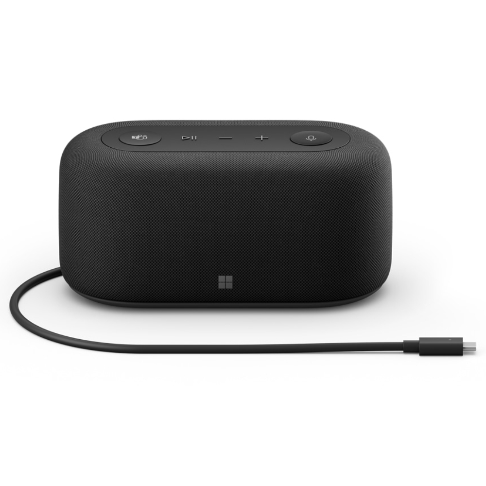 Refurbished Microsoft Audio Dock Built-in Microphone Tweeter 2-way Speaker USB - Black