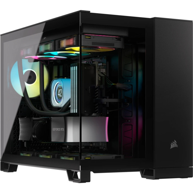 Corsair 2500X RGB Tempered Glass Mid Tower Gaming PC Case - Black