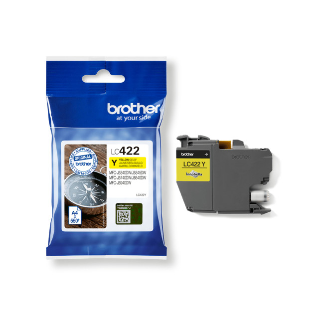 Brother LC-422Y Ink cartridge yellow, 550 pages for Brother MFC-J 5340 - LC422Y-FeedP