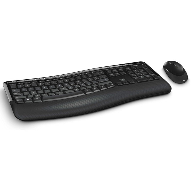Refurbished Microsoft Wireless Comfort Desktop 5050 Standard Spanish Keyboard & Mouse Set - Black