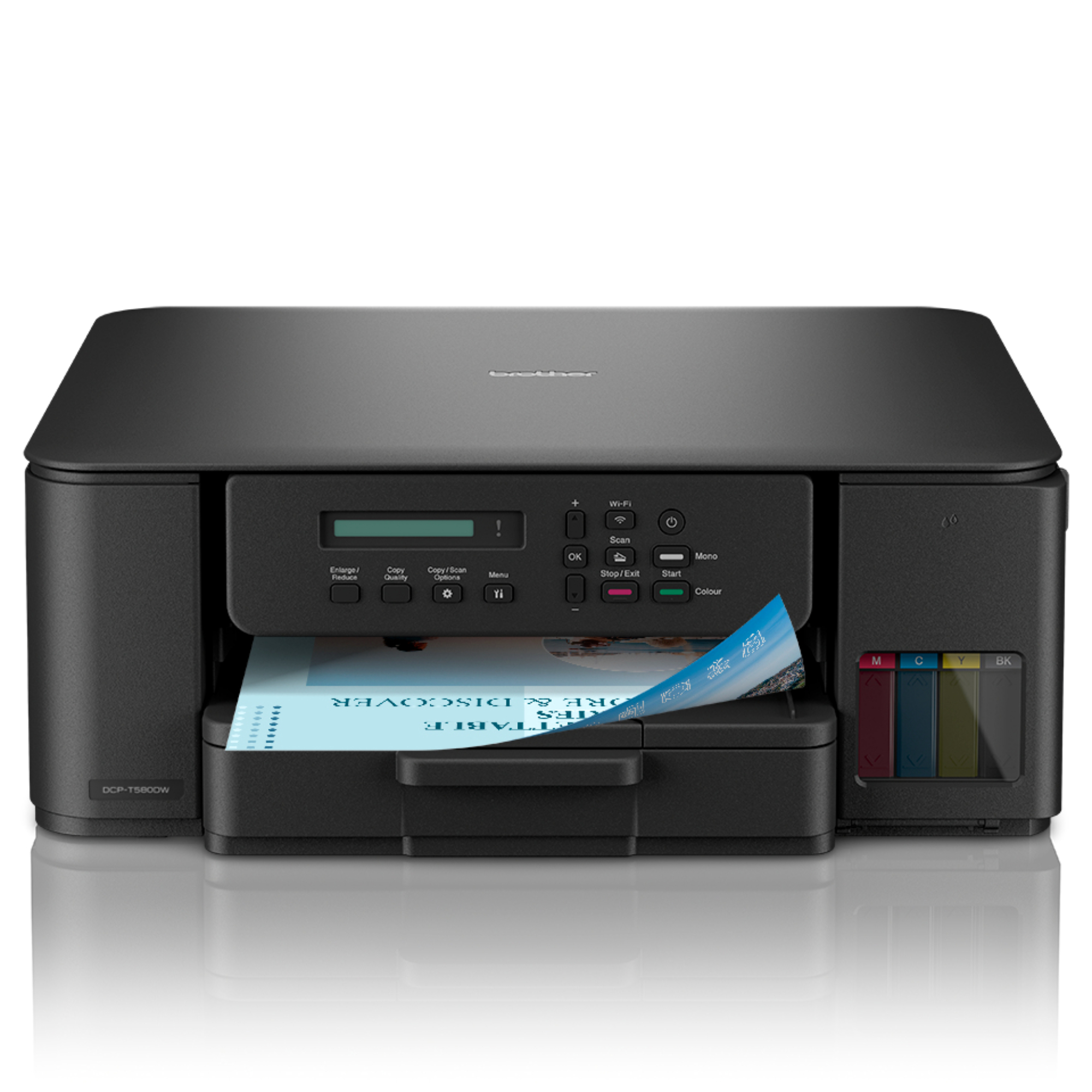 Brother DCP-T580DW Compact Tankbenefit Compact 3-in-1 Refillable Ink Tank Inkjet All-in-One Printer