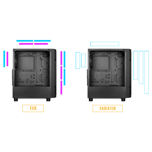 Gamdias ATHENA M6 LITE Tempered Glass Mid Tower Gaming PC Case - Black