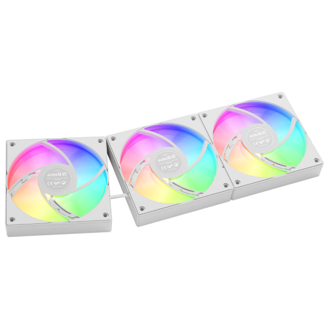 GAMDIAS AURA GL360 V2 White 360mm RGB All-in-One Liquid Cooler