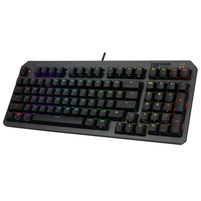 ASUS TUF GAMING K3 Gen II Optical-Mechanical Compact Gaming Keyboard, 97-Key Layout, Dampening Foam, IP57, RGB Lighting