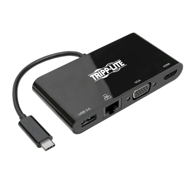 Tripp Lite U444-06N-HV4GUB USB-C Multiport Adapter - 4K HDMI VGA USB-A GbE HDCP