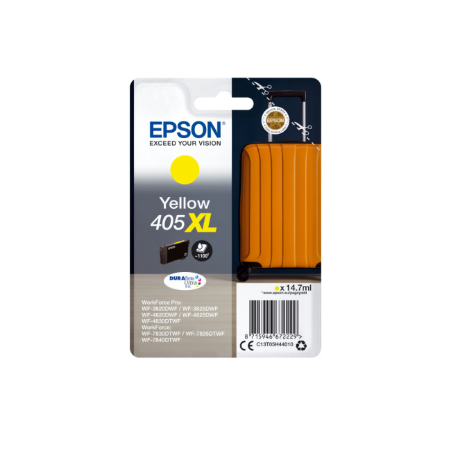 Epson C13T05H44010 405XL Yellow DURABrite Ultra Ink Cartridge for 1100 Pages