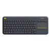 Logitech K400 Plus Hungarian QWERTZ Corded Wireless Touch Keyboard - Black