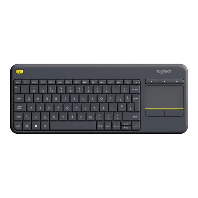 Logitech K400 Plus Hungarian QWERTZ Corded Wireless Touch Keyboard - Black