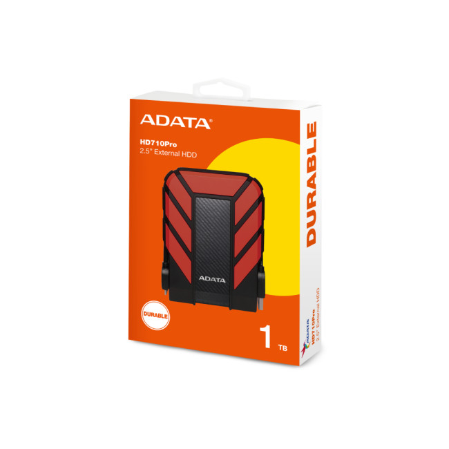 ADATA HD710 Pro Rugged 1TB 2.5" USB3.2 External Hard Drive - Red