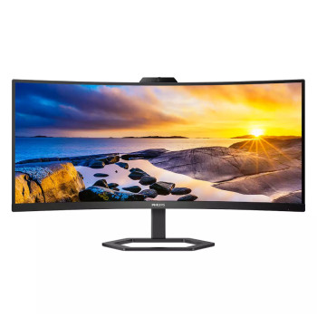 Philips 34E1C5600HE 34" Curved WQHD 100Hz USB-C Height Adjustable Monitor with Hello Webcam