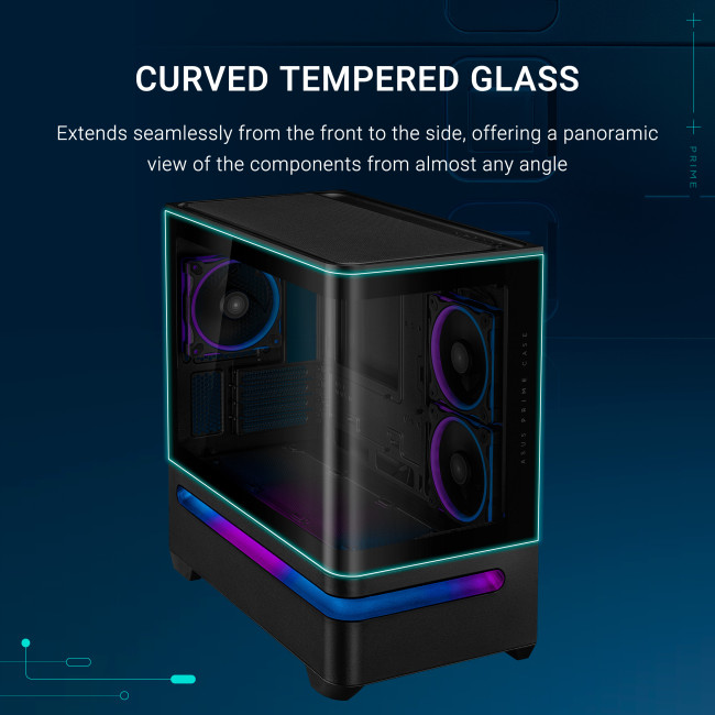 ASUS Prime AP202 ARGB Tempered Glass Micro ATX Gaming Case - Black
