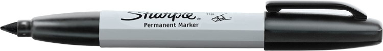 Sharpie Permanent Black High Quality Marker Pen Long lasting Pack of 2 - 1986195