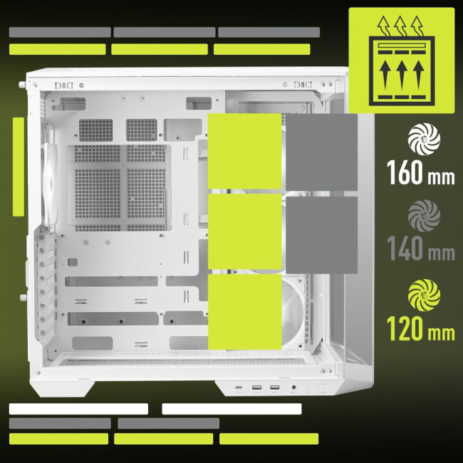 MSI MAG PANO 100R PZ Mid Tower Tempered Glass ATX Gaming PC Case - White