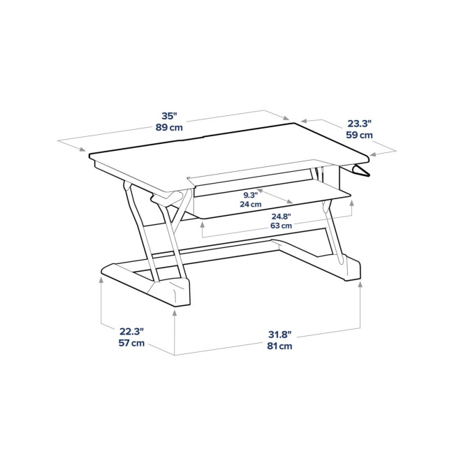 Ergotron WorkFit-T Standing Desk Workstation (black with grey surface)