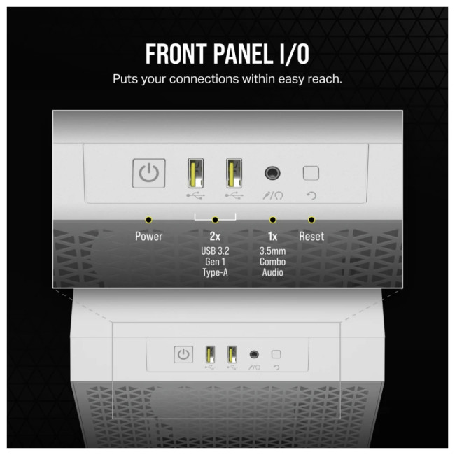 Corsair 3000D Airflow Mid Tower TG ATX Gaming Case - White