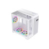 1st Player RT5 WH Tempared Glass Micro Tower Gaming PC Case with 3 x RGB Fans - White