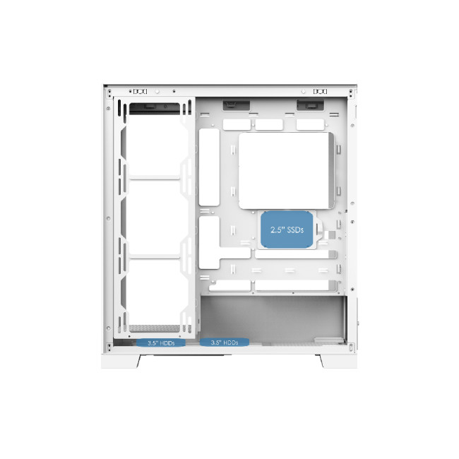 CiT Pro Diamond XR Tempered Glass Mid Tower Gaming PC Case - White