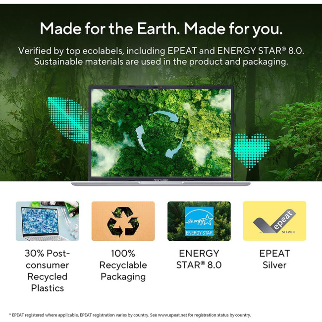 Refurbished ASUS Vivobook 16 AMD Ryzen 5 7530U 8GB RAM 512GB SSD 16" Windows 11 Home Laptop