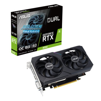 ASUS Dual GeForce RTX 3050 V2 OC Edition 8GB GDDR6 Graphics Card - 90YV0GH6-M0NA00