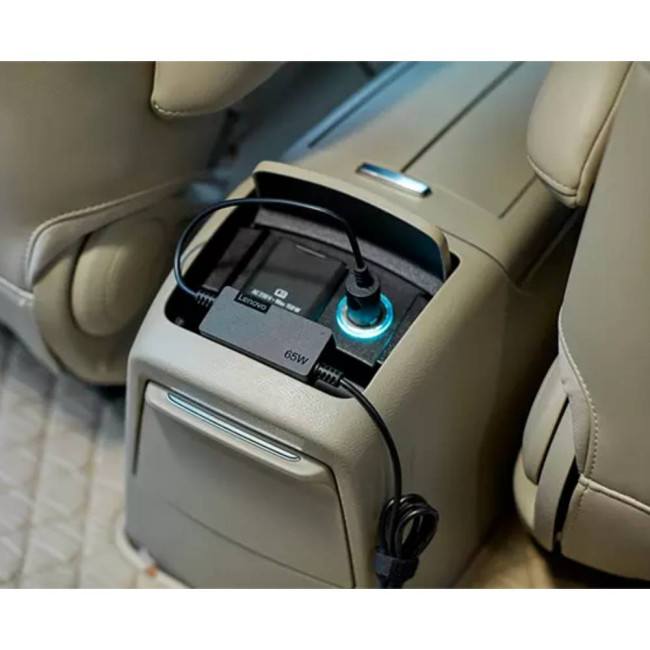 Lenovo 40AK0065WW Auto Mobile Device Charger 65W USB-C DC Adapter