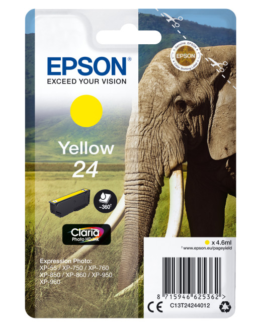 Epson C13T24244012 (24) Ink cartridge yellow 360 pages 5ml