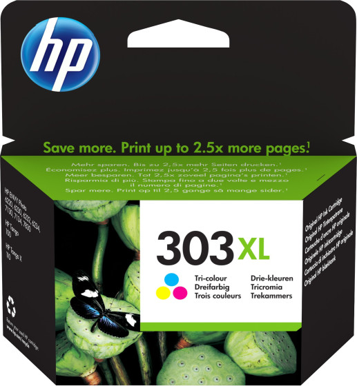 HP 303XL 10 ml High Yield colour (cyan, magenta, yellow) original ink cartridge