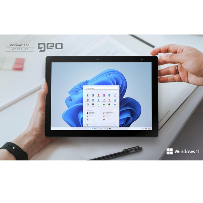 Geo GeoPad 220 Intel Pentium Silver N5030 4GB RAM 128GB SSD 12.1" 2K Touchscreen Windows 11 S 2-in-1 Laptop / Tablet Detachable Keyboard Microsoft 365 Personal 1 Year Subscription + Pen