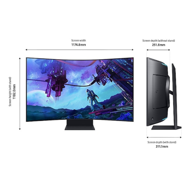 Samsung Odyssey LS55CG970NU 55" 3840 x 2160 4K Ultra HD VA LED 165 Hz 1 ms Curved Monitor