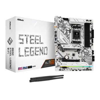 Asrock B650 Steel Legend WiFi ATX AMD Socket AM5 Motherboard - White