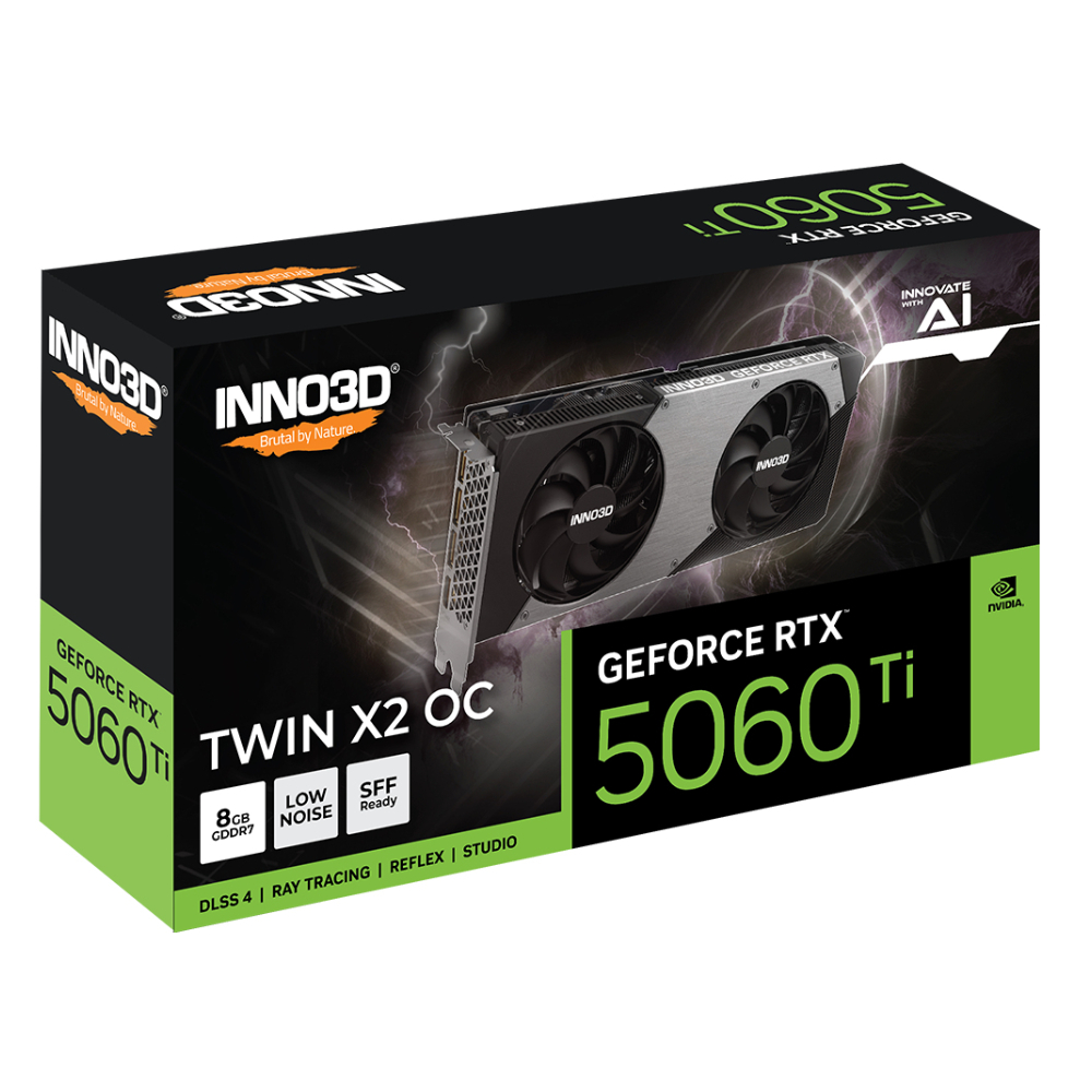 Inno3D RTX 5060Ti 8GB OC Twin X2 GPU: N506T2-08D7X-193075N