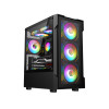 Bolt Black RGB Tempered Glass Micro ATX Gaming Case - Black