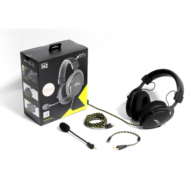 Cherry XTRFY H2 1.35mm Wired Boom Mic Gaming Headset - Black