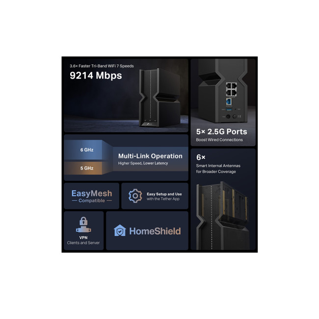 TP-Link Archer BE9300 Tri-Band Wi-Fi 7 Router