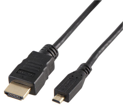 Pro Signal HDMI Lead with Ethernet A Male to Micro D Male Gold Plated Contacts