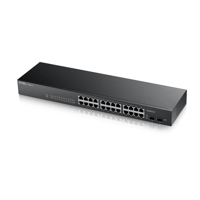 Zyxel GS1900-24-GB0102F 52 Gbit/s Rack Mountable Managed 24 x Gigabit Ethernet RJ45+SFP Ports Network Switch