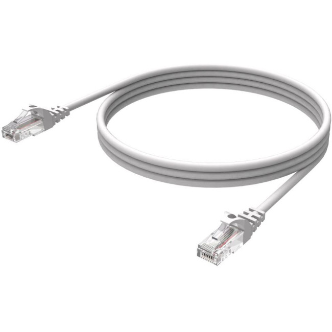 Vision 5 Meter CAT6 Ethernet PVC Cable 24AWG Copper Conductor RJ45 Booted Connector, UTP, White - TC5MCAT6