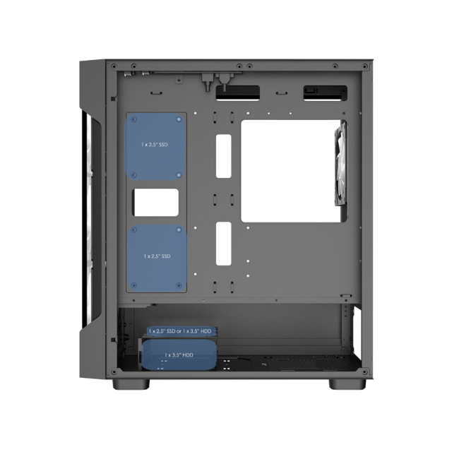 Bolt Black RGB Tempered Glass Micro ATX Gaming Case - Black