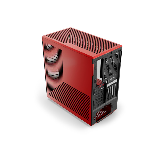 HYTE Y40 Mid Tower Panoramic Tempered Glass Gaming Case - Red & Black