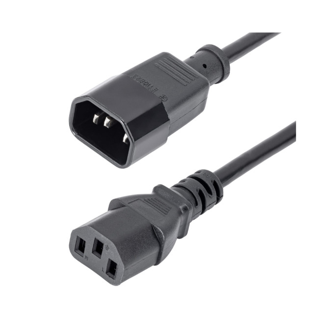 StarTech PXT1001M 1m Power Cord C14 to C13 Connectors Power Cable - Black